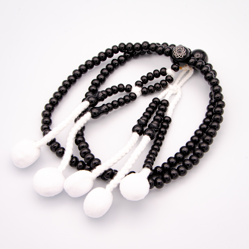 黒檀 八葉蓮華彫り 数珠 尺2寸（特大・男性向け） 木 綿房 創価学会